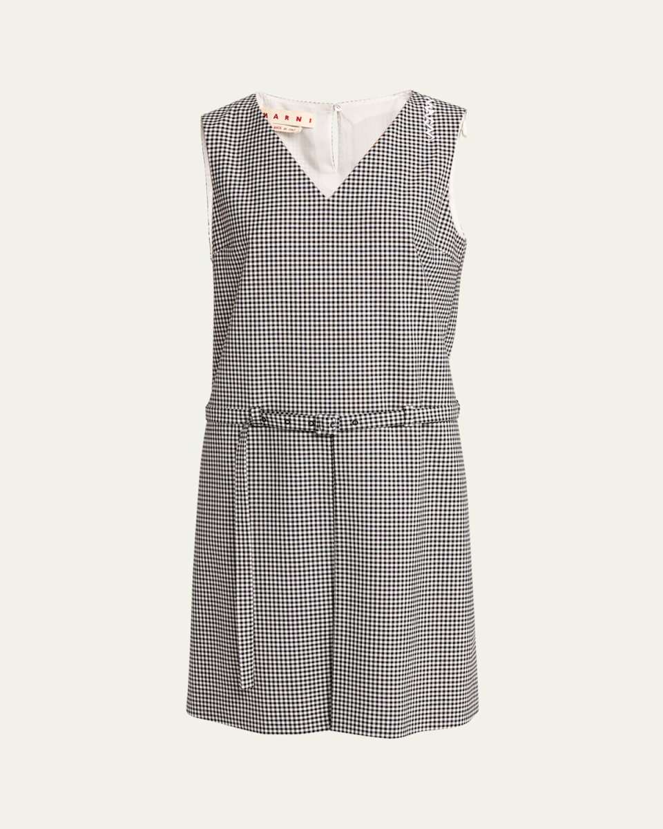 Checker Belted Mini Dress